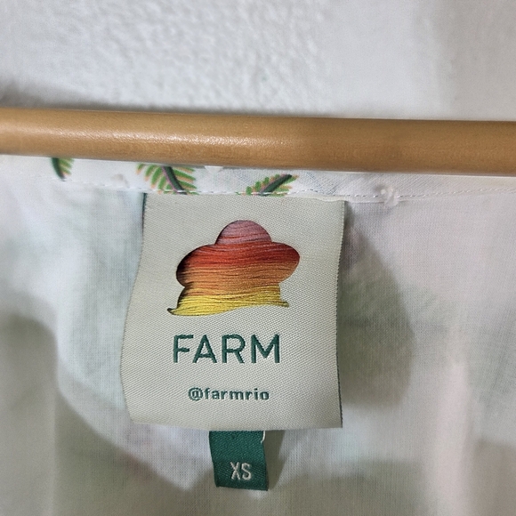 Women’s Farm Rio Beach Palm Tree Tropical Scallop Tank Top XS - Picture 11 of 11